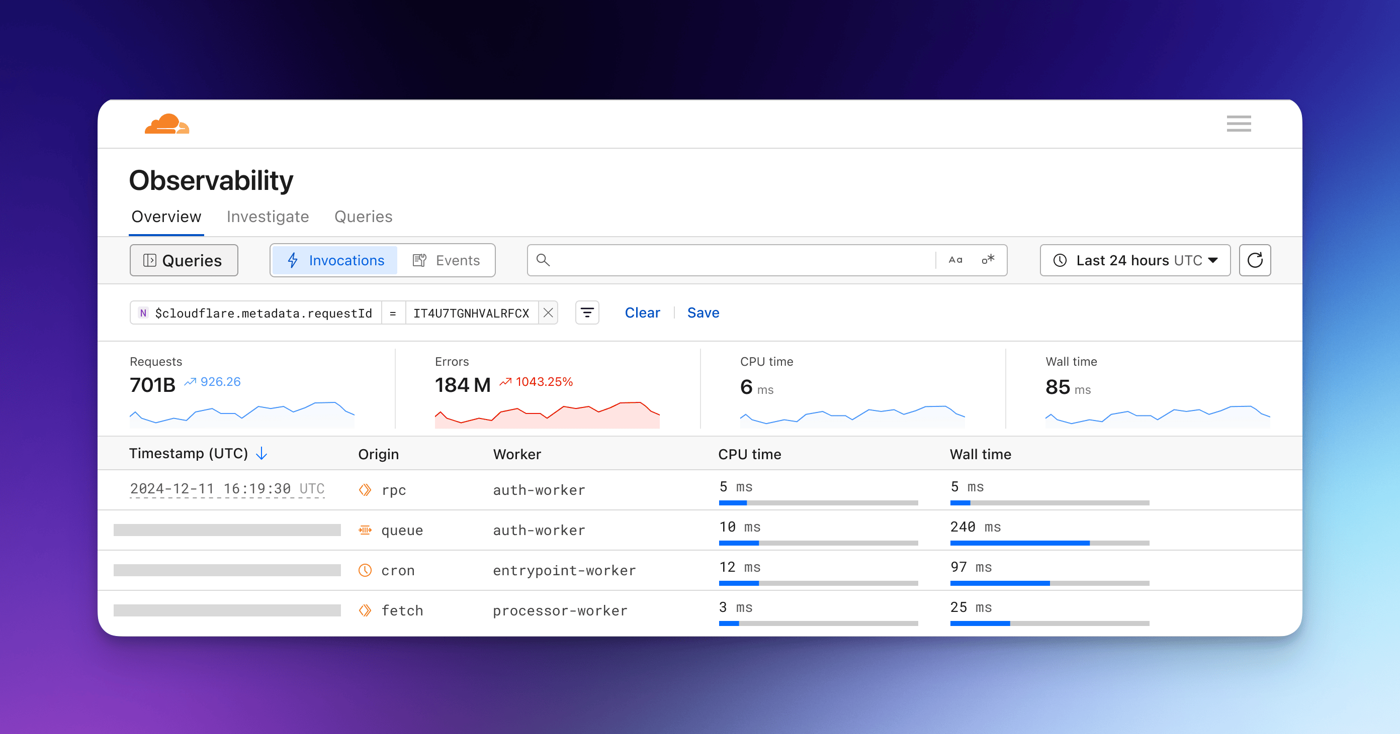 Observability 대시보드 스크린샷