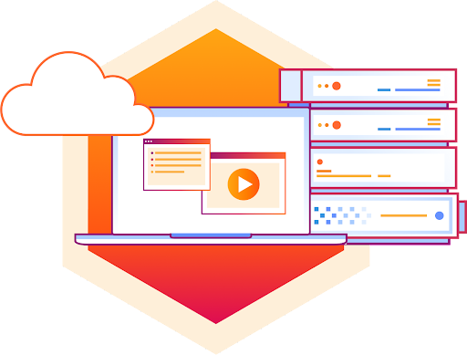 laptop/server/cloud illustration
