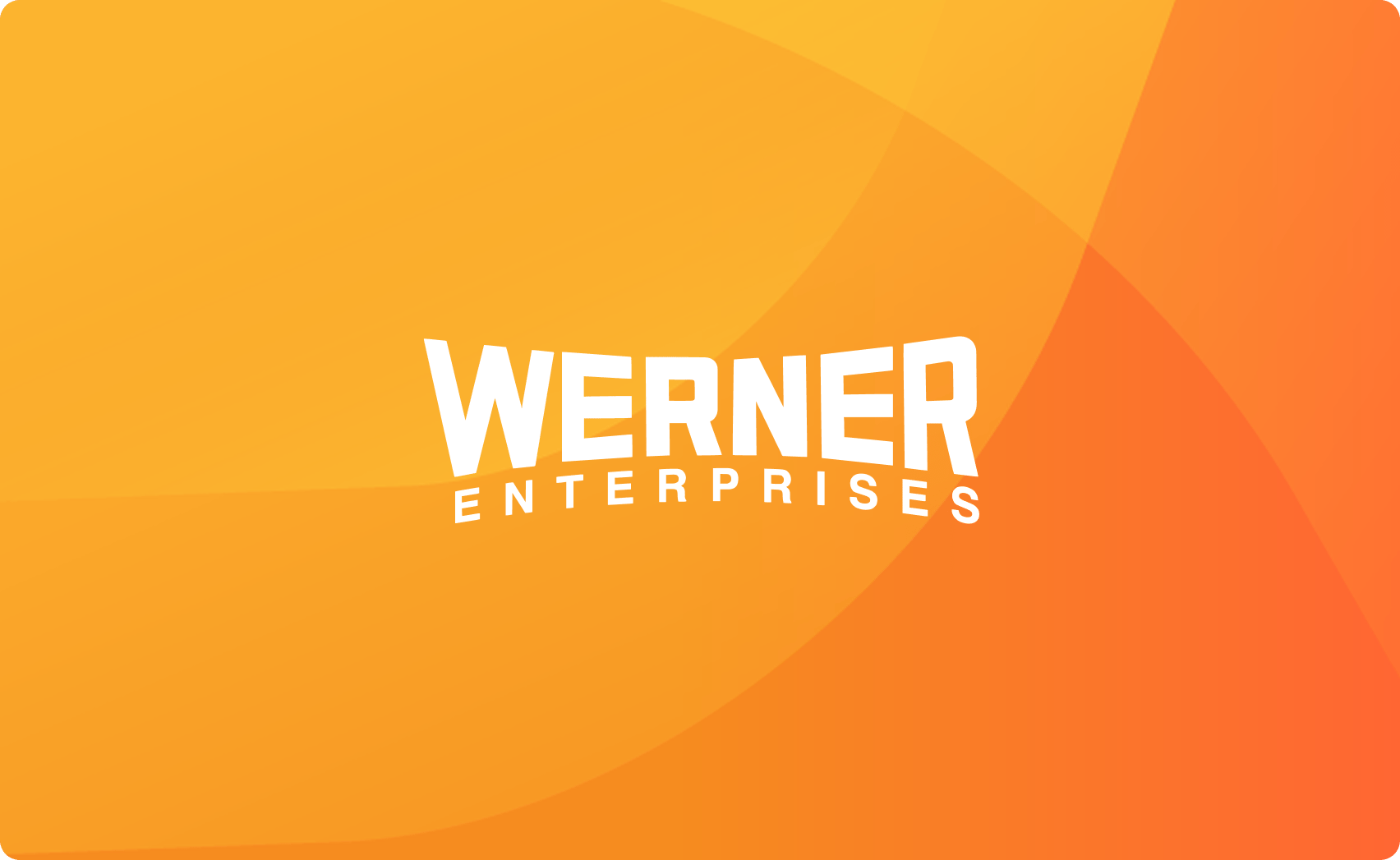 Werner Enterprises – Logo – Kundenreferenz orangefarbener Hintergrund