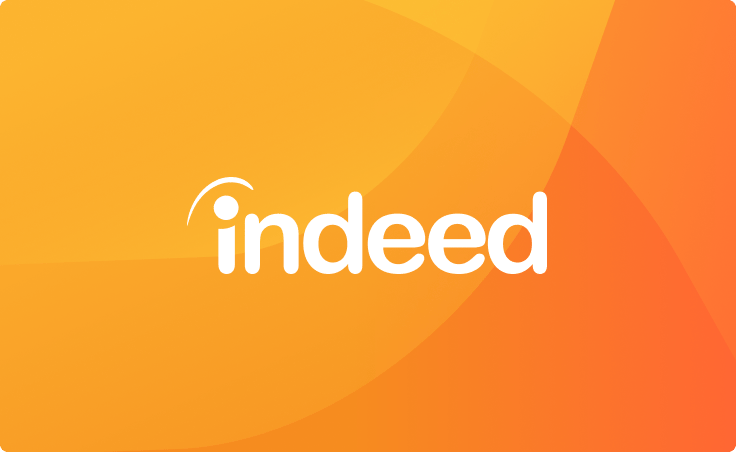 Indeed orangefarbener Hintergrund